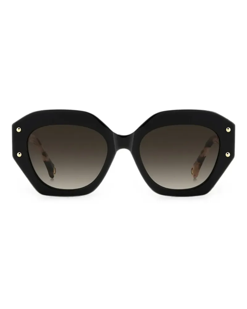 Carolina Herrera New York Sonnenbrille mit eckigem Gestell - Schwarz Schwarz