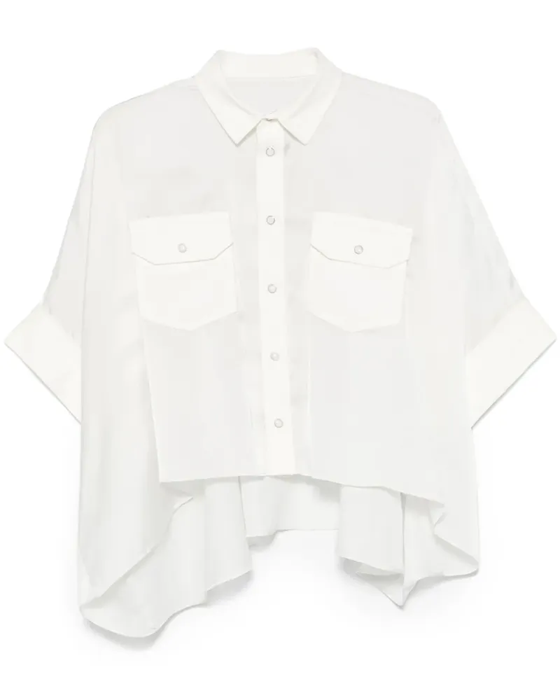 Sacai Klassische Satinbluse - Weiß Weiß