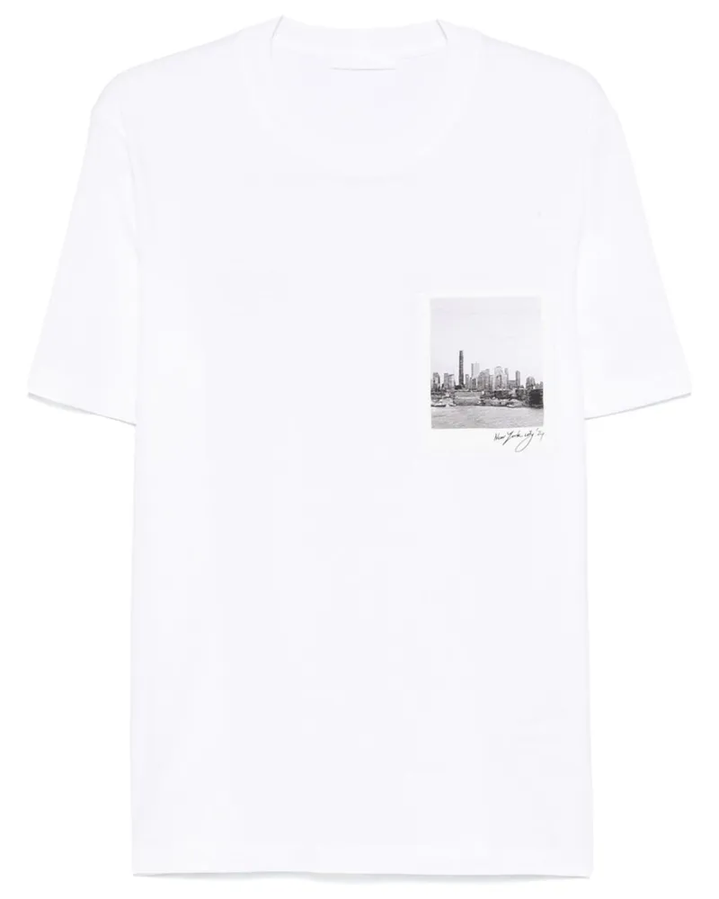 Helmut Lang Skyline Postcard T-Shirt - Weiß Weiß