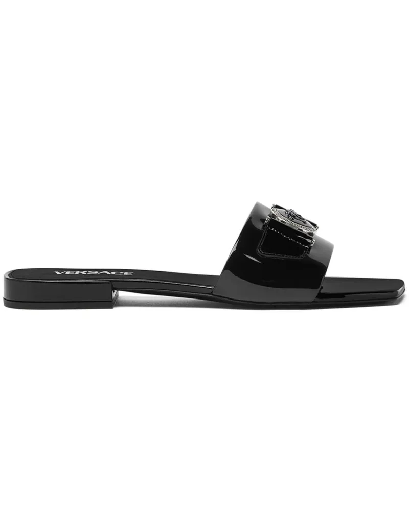 Versace Medusa Sandalen aus Lackleder - Schwarz Schwarz