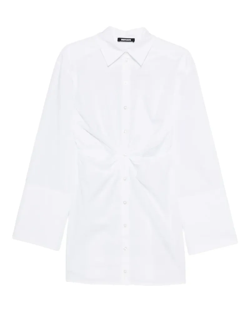 ROTATE Birger Christensen Hemdkleid mit Knotendetail - Weiß Weiß