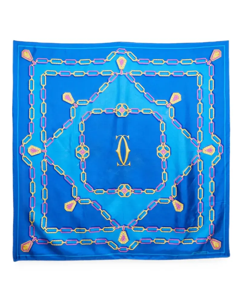Cartier chain-print scarf - Blau Blau