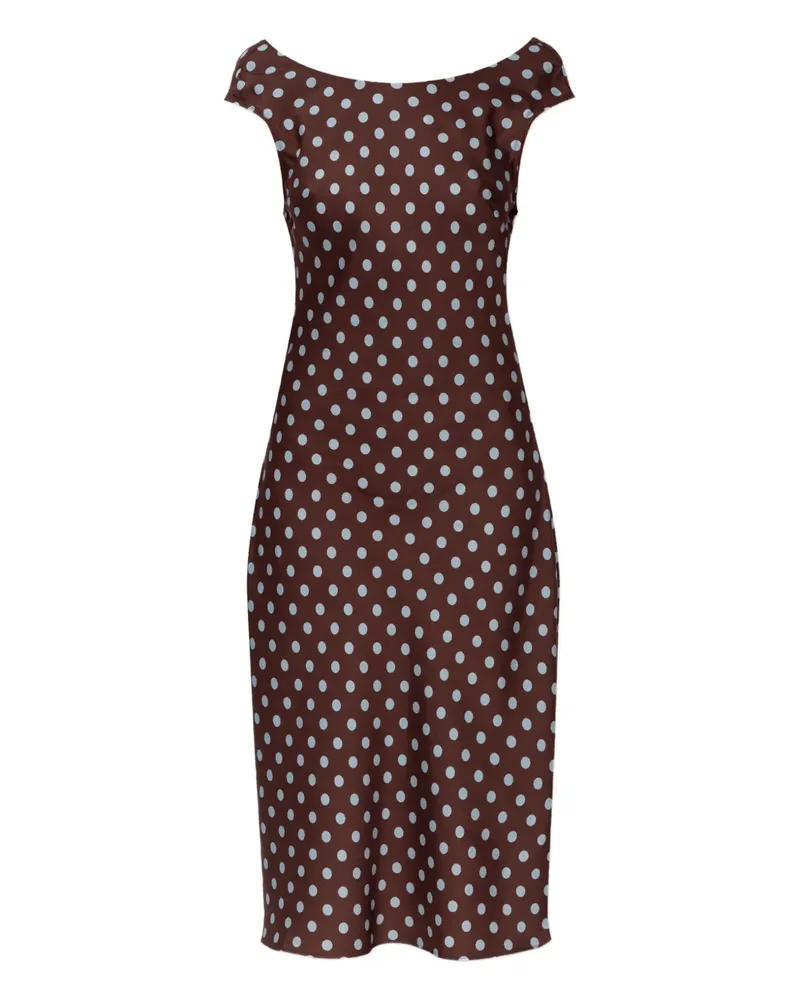 Posse Gepunktetes Midikleid - Braun Braun