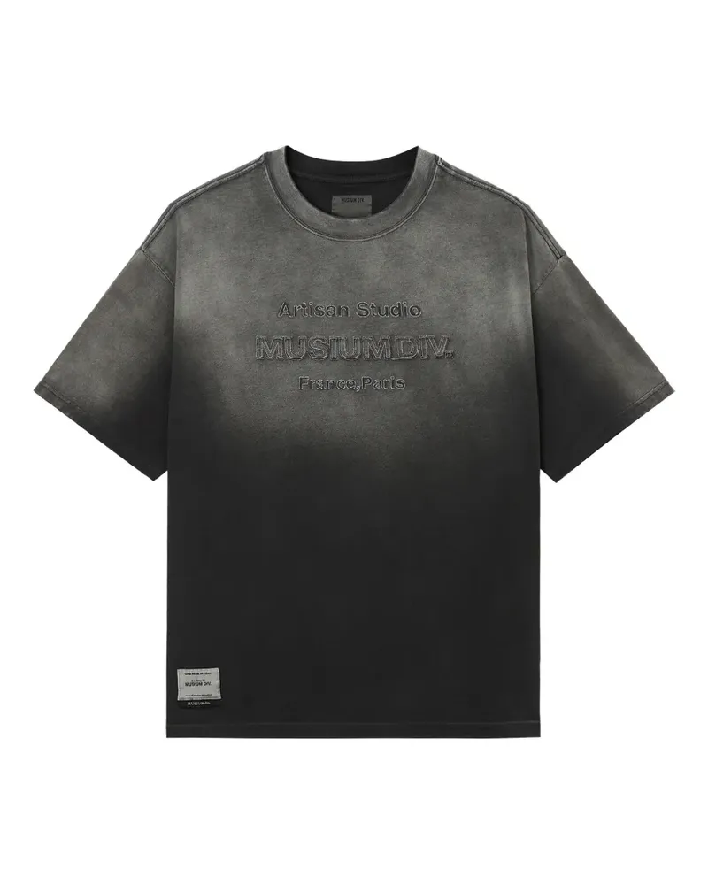 Musium Div. T-Shirt mit Logo-Applikation - Schwarz Schwarz