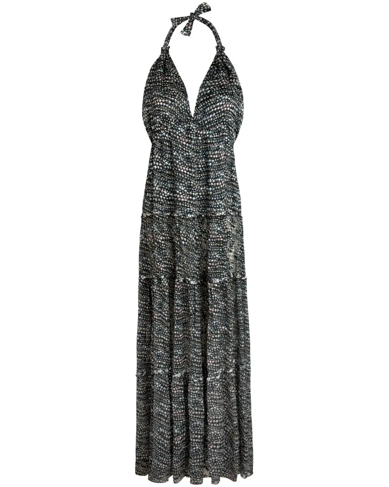 Vilebrequin Rückenfreies Maxikleid mit Perlen-Print - 990 BLACK/BLACK 990