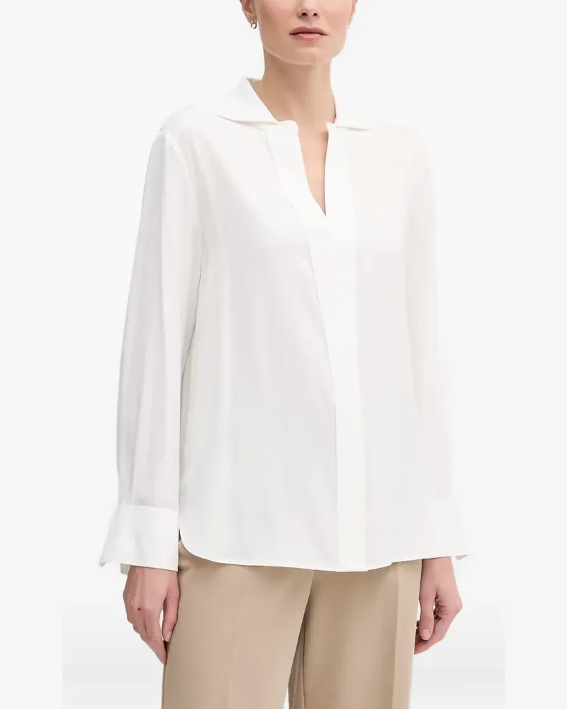 MARC AUREL V-neck long-sleeve blouse - Weiß Weiß