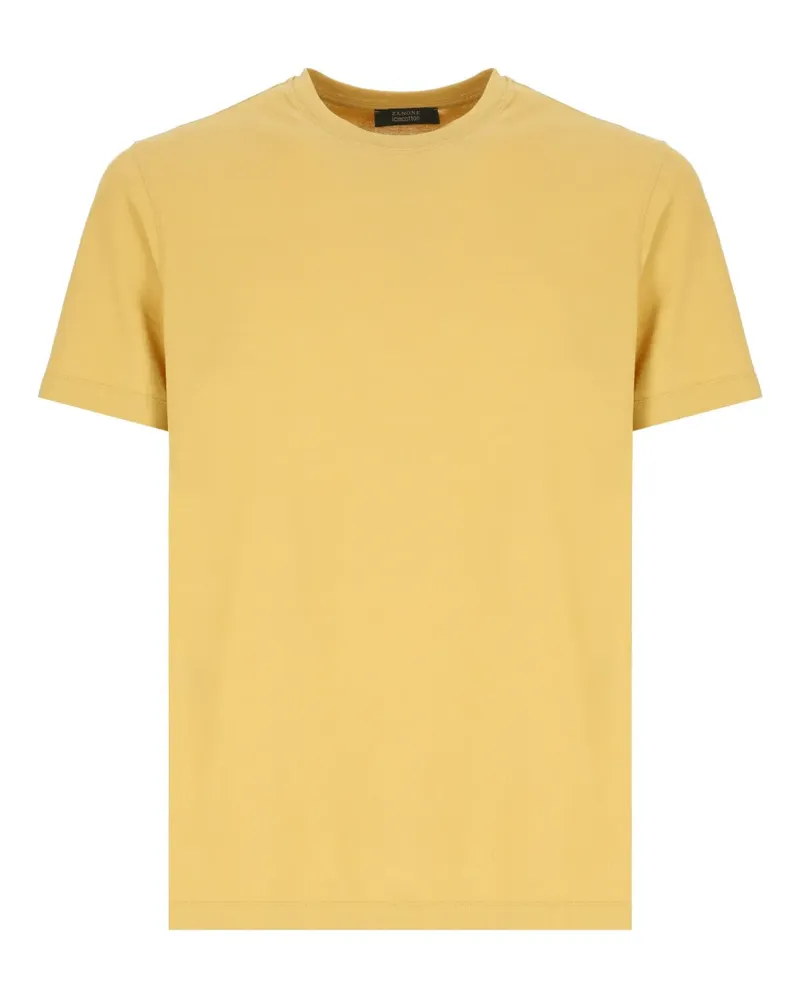 Zanone T-Shirt mit Rundhalsausschnitt - Gelb Gelb