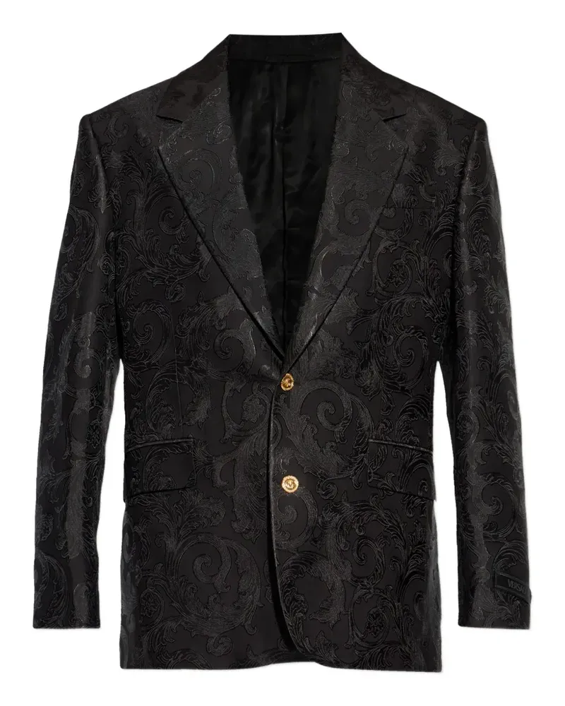 Versace patterned button jacket - Schwarz Schwarz