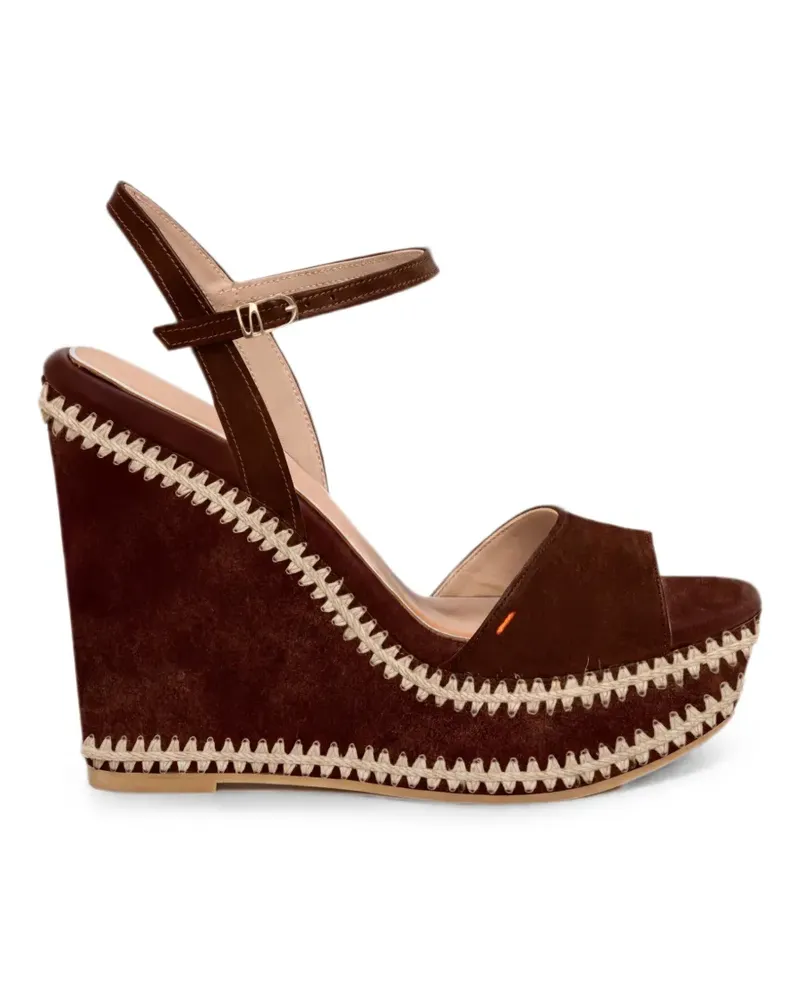 Santoni Tillie whipstitch-trim sandals - Braun Braun