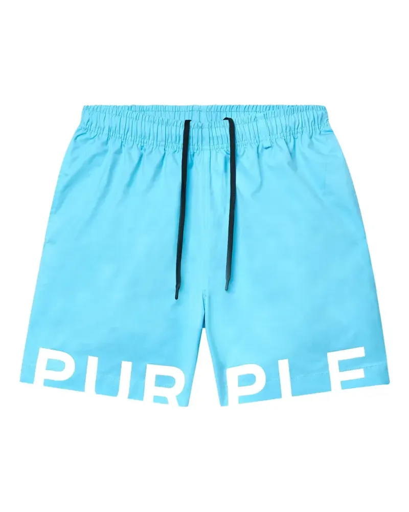 PURPLE BRAND Shorts mit Kordelzug - Blau Blau