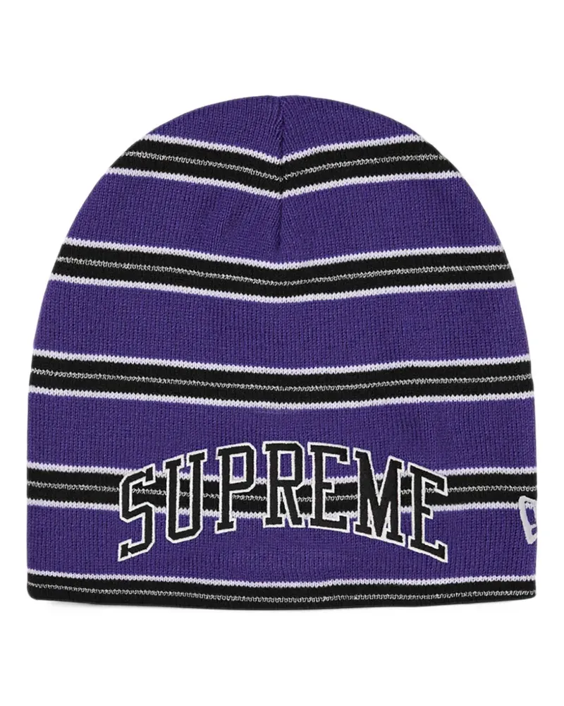 Supreme Being Gestreifte New Era Beanie - Violett Violett