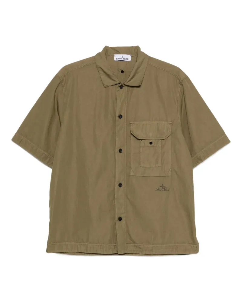 Stone Island patch-pocket short-sleeve shirt - Grün Grün