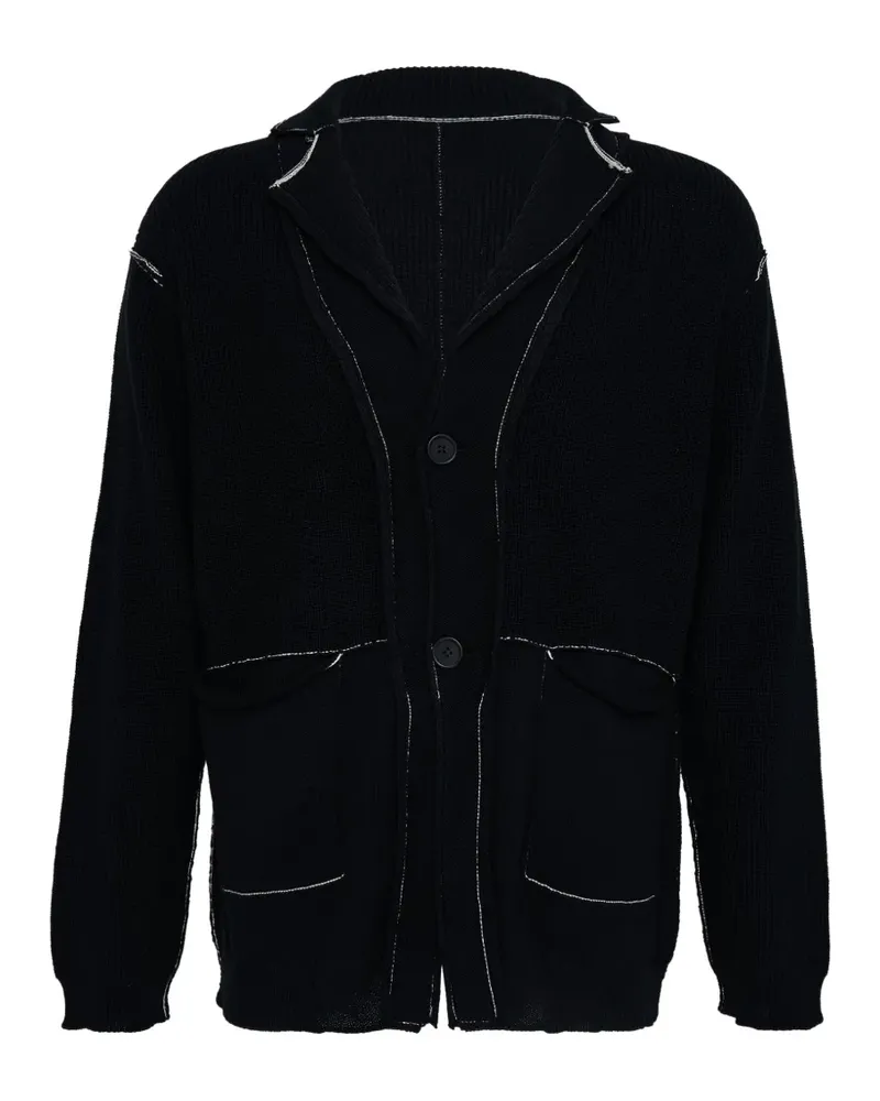 Yohji Yamamoto Wendbarer Cardigan - Schwarz Schwarz