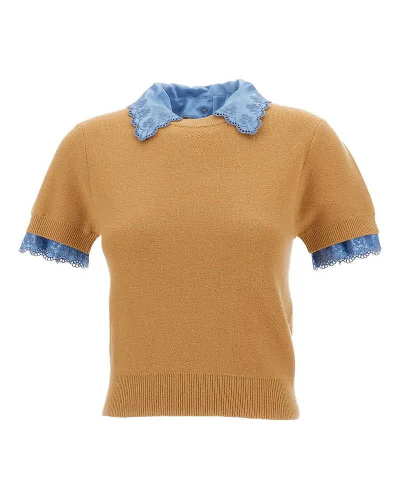 Paco Rabanne short-sleeve sweater - Nude Nude