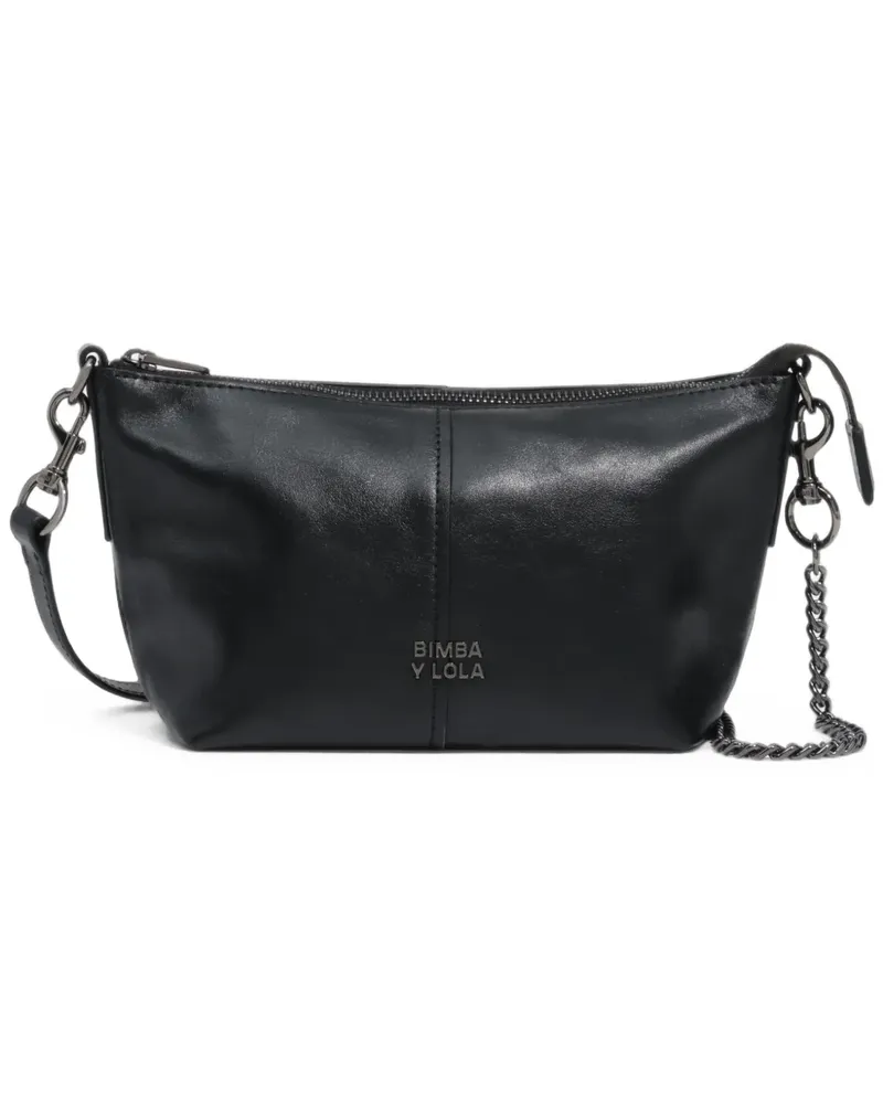 BIMBA Y LOLA Kleine Madrid Tasche aus Leder - Schwarz Schwarz