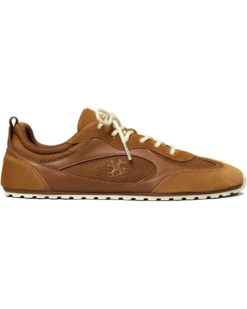 Tory Burch leather mesh panel trainers - Braun Braun
