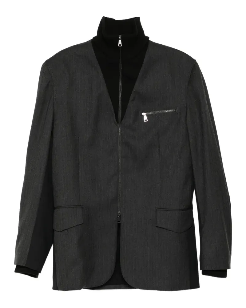 QASIMI zip pocket wool jacket - Grau Grau