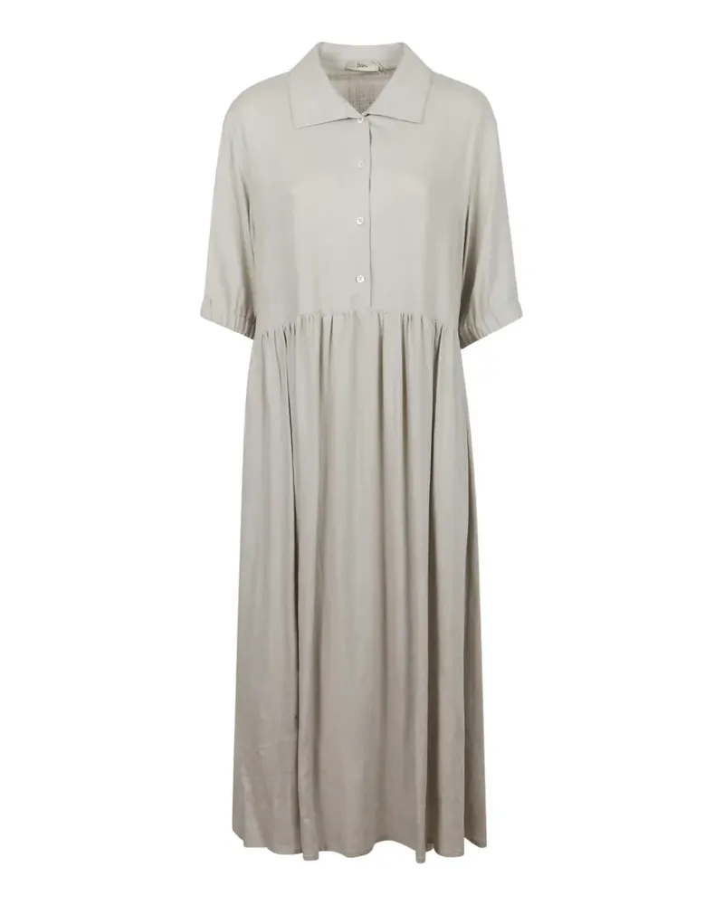 Herno gathered-waist button-up dress - Nude Nude