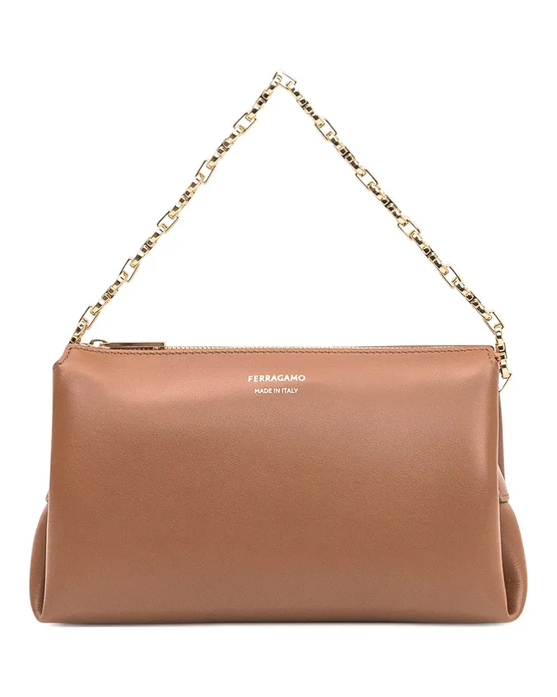Ferragamo Umhängetasche mit Kettenriemen - Braun Braun