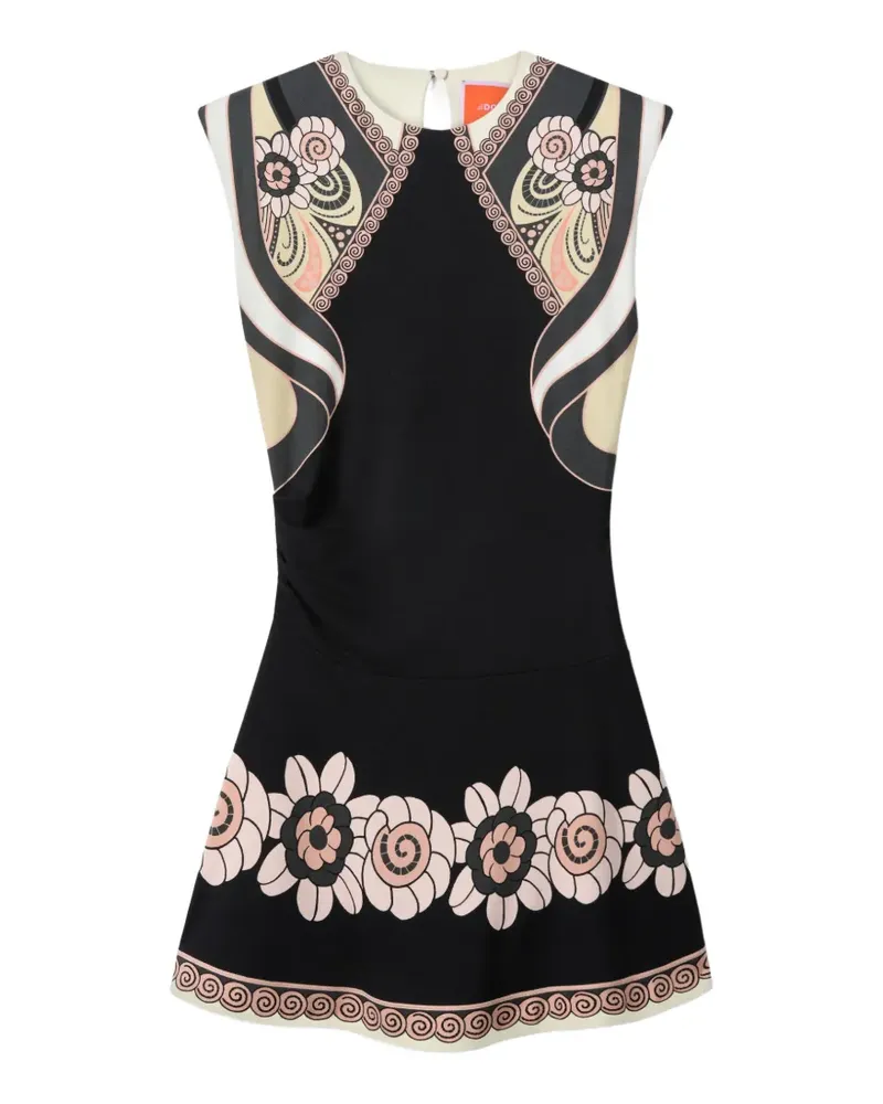La DoubleJ Minikleid mit Blumenmuster - Schwarz Schwarz