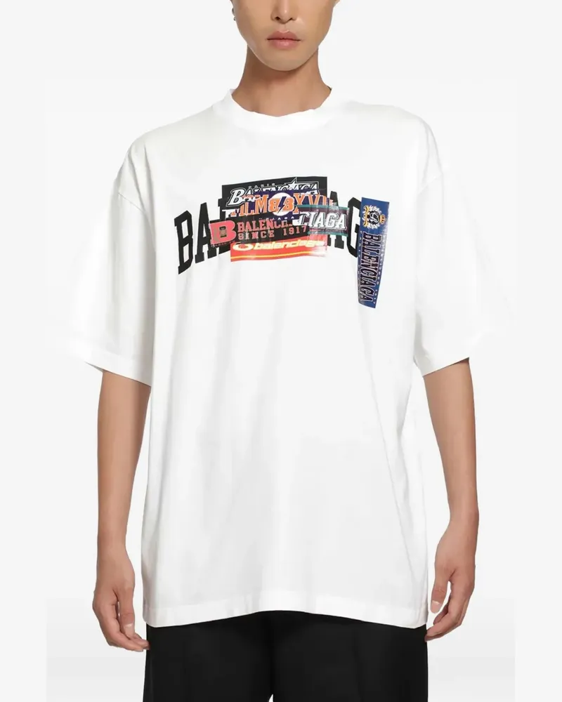 Balenciaga T-Shirt mit Logo-Print - Weiß Weiß