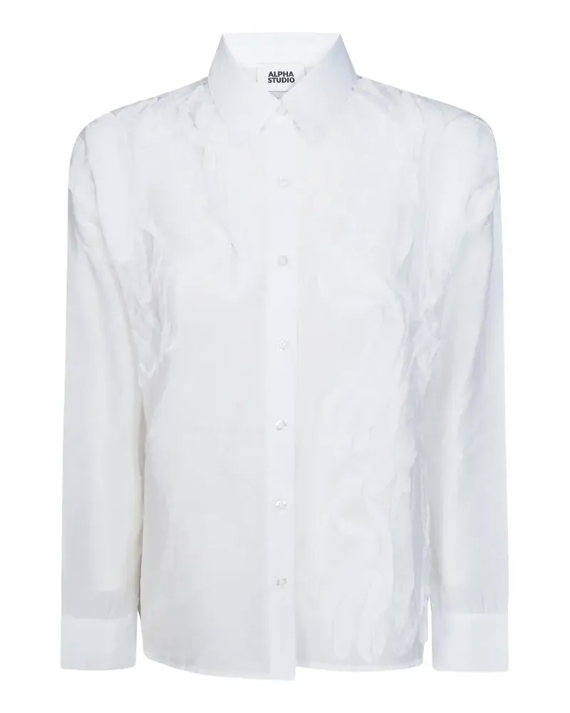 Alpha Studio Voile ruffled shirt - Weiß Weiß