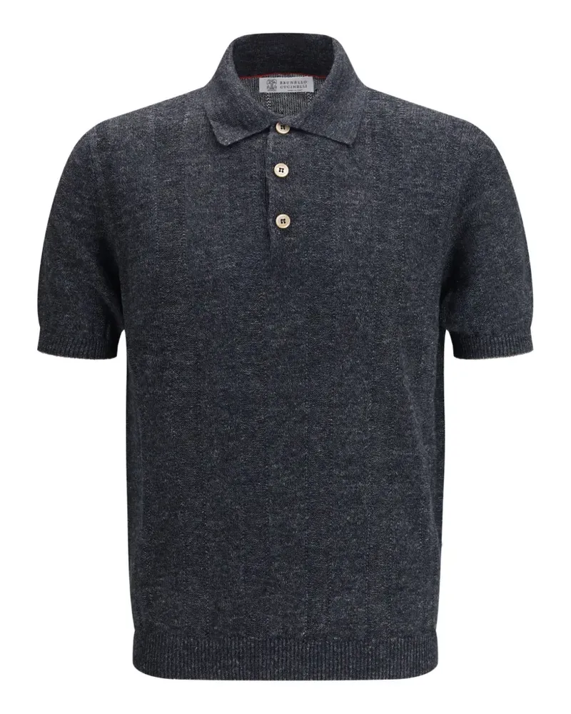 Brunello Cucinelli button short-sleeve polo shirt - Grau Grau
