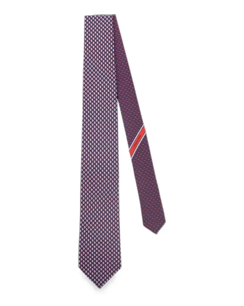 Ferragamo Gancini Pegasus-print tie - Blau Blau