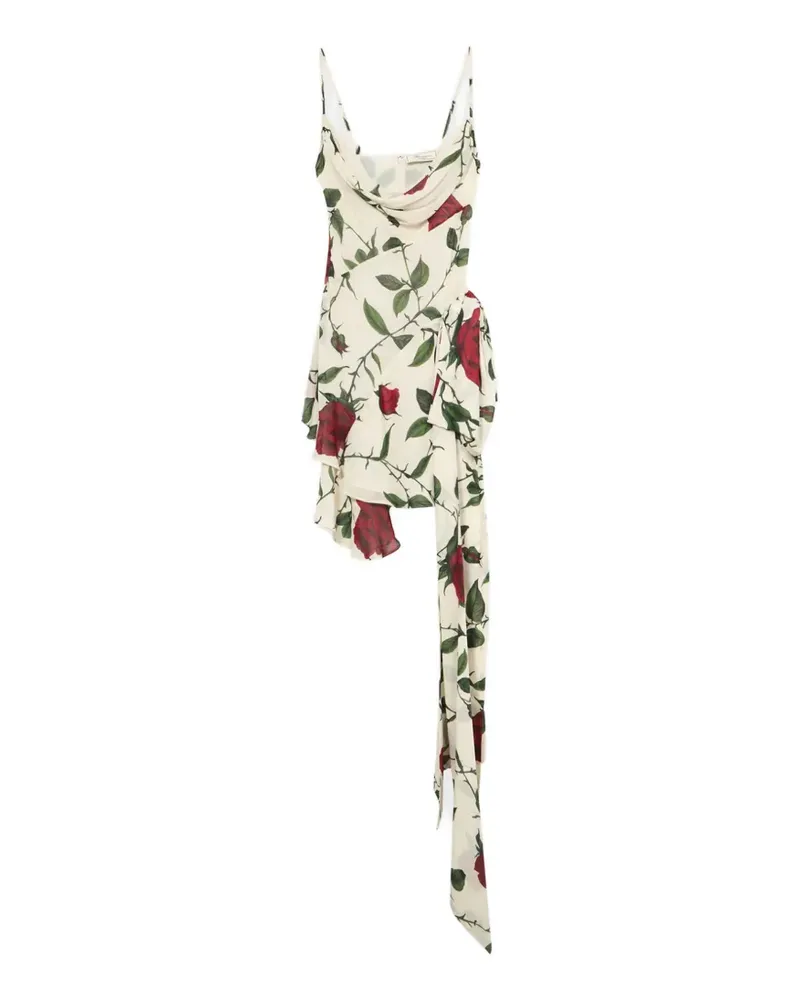 Blumarine Minikleid mit Rosen-Print - Nude Nude