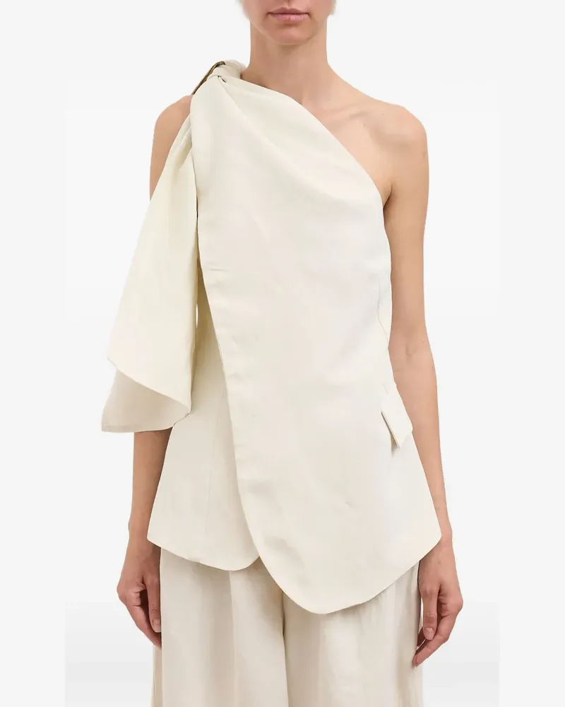 Uma Wang Drapierte Kaeen One-Shoulder-Jacke - Nude Nude