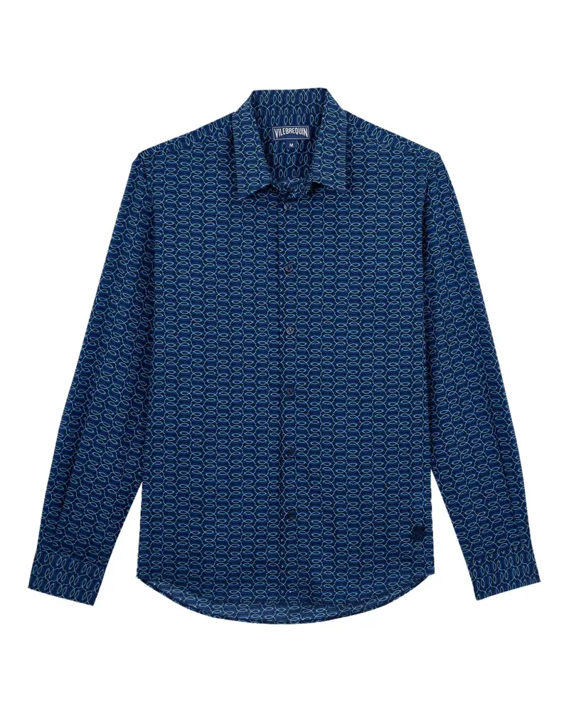 Vilebrequin long-sleeved logo-print shirt - Blau Blau