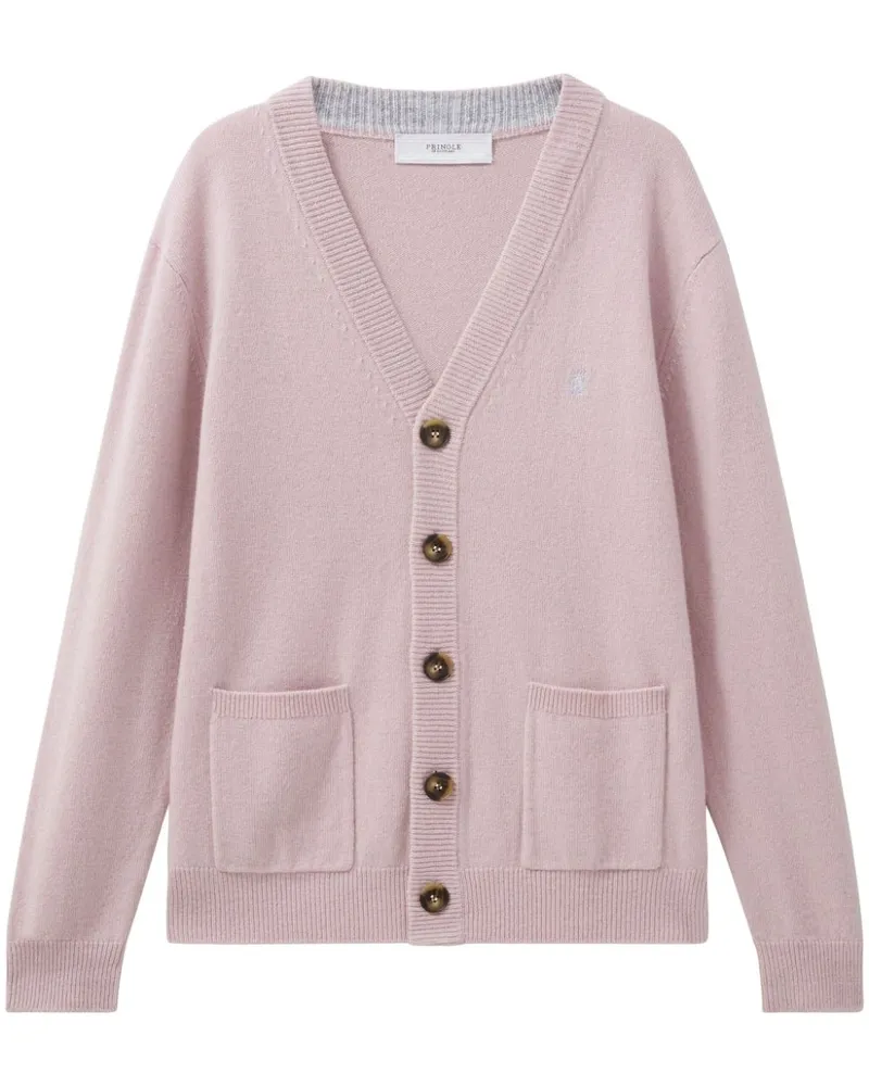 Pringle of Scotland Cardigan mit V-Ausschnitt - Rosa Rosa