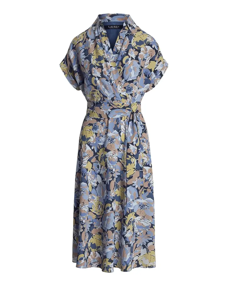 Ralph Lauren floral-print wrap-style dress - Blau Blau