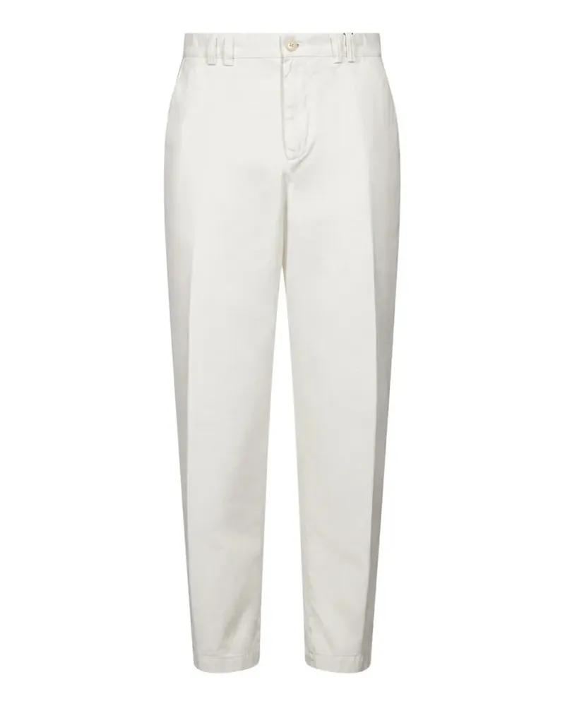 Canali Straight-Leg-Hose mit Falten - Weiß Weiß