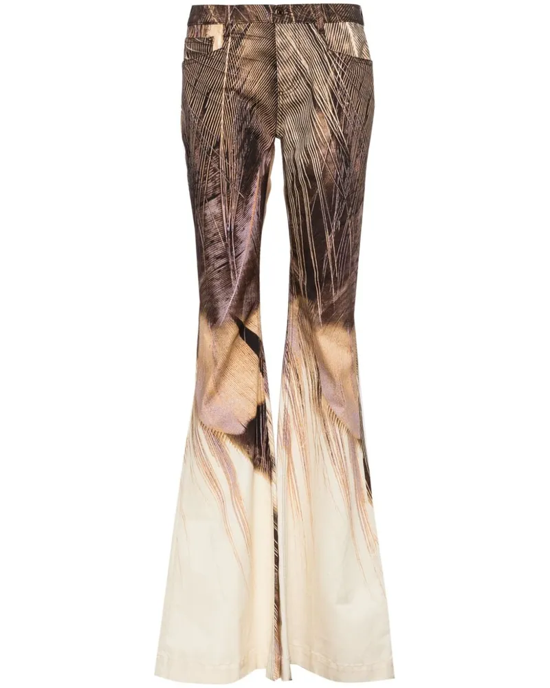 Roberto Cavalli Ausgestellte Hose mit grafischem Print - Braun Braun