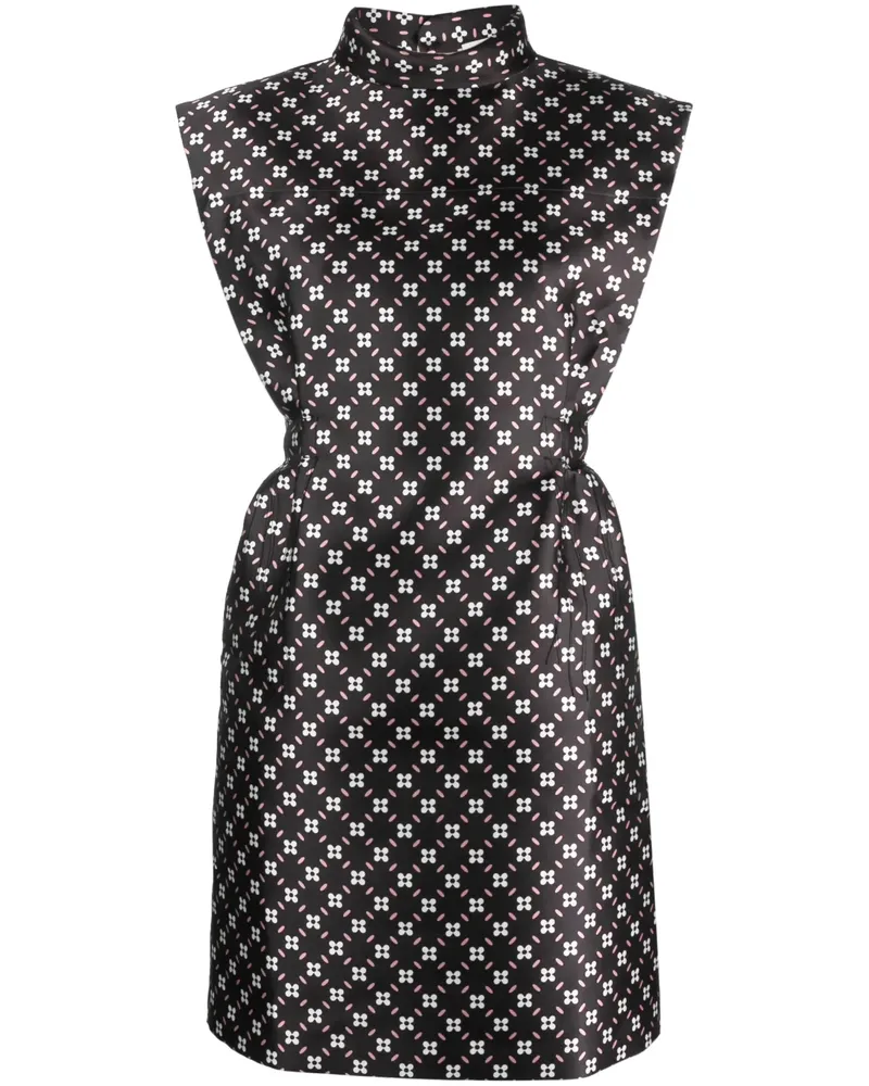 Lanvin Minikleid mit Blumen-Print - Schwarz Schwarz