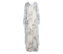 Maxikleid mit Blumen-Print - Nude