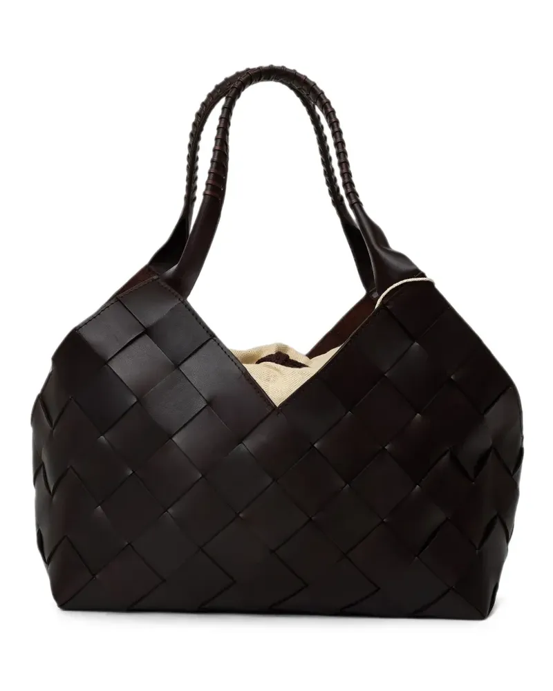 Dragon Diffusion Castello woven leather tote bag - Braun Braun