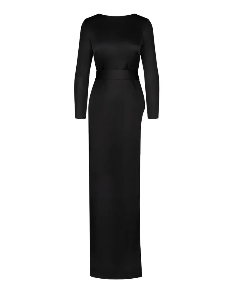 Maison Close Maxikleid aus Satin - Schwarz Schwarz