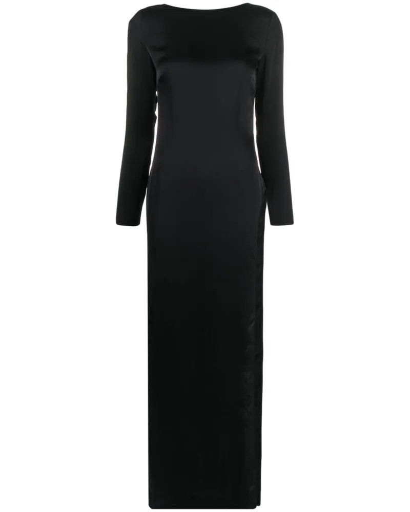 Maison Close Maxikleid aus Satin - Schwarz Schwarz
