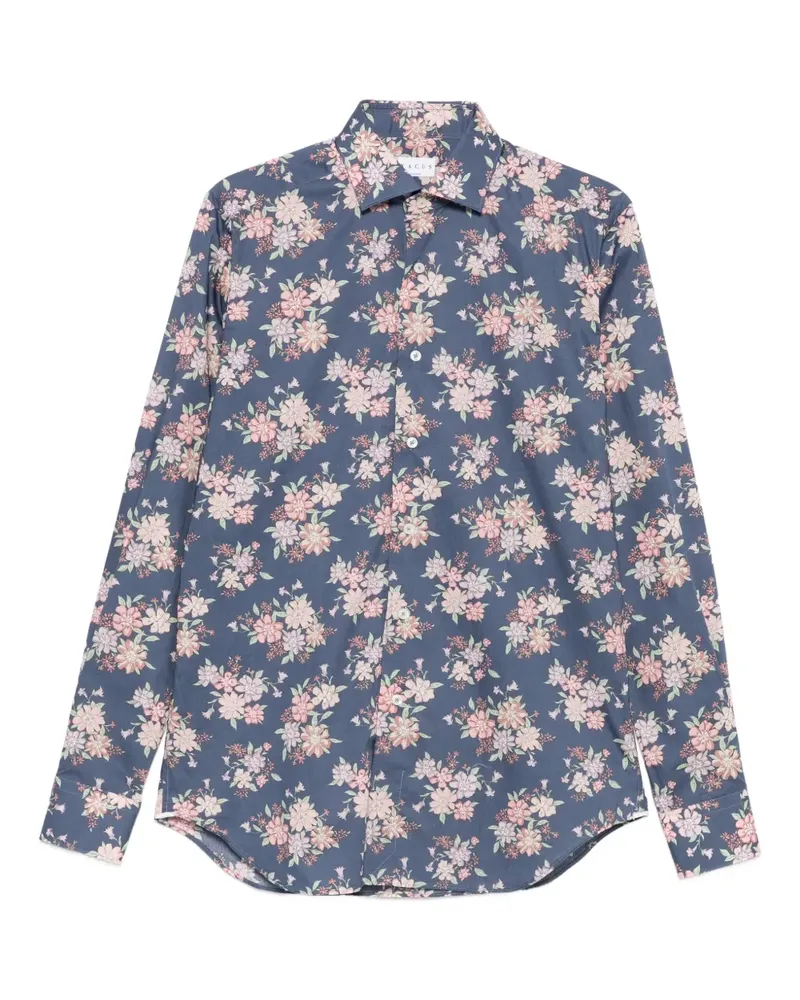 XACUS Hemd mit Blumen-Print - Blau Blau