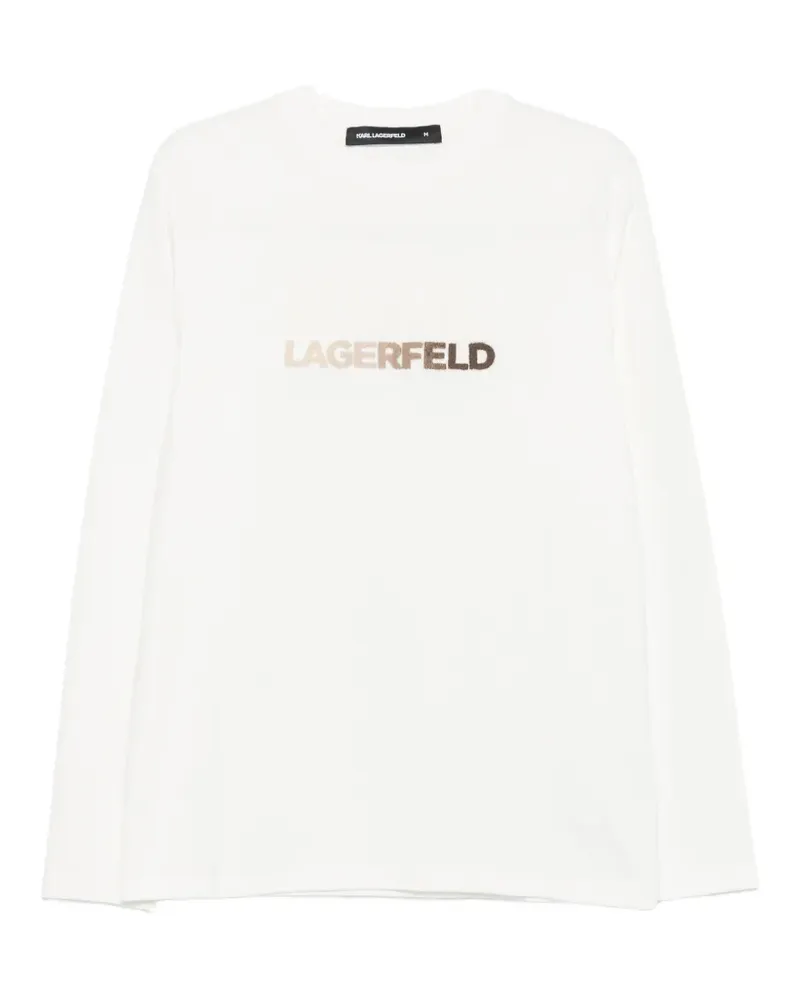 Karl Lagerfeld Langarmshirt mit Logo-Print - Nude Nude