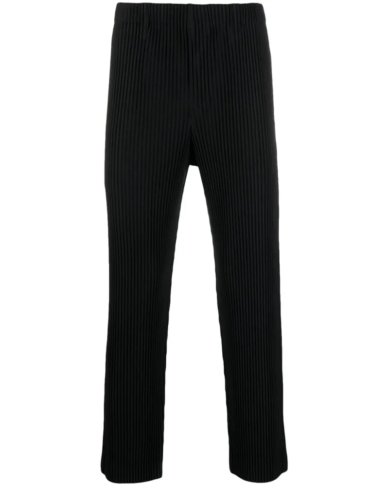 Issey Miyake Plissierte Straight-Leg-Hose - Schwarz Schwarz