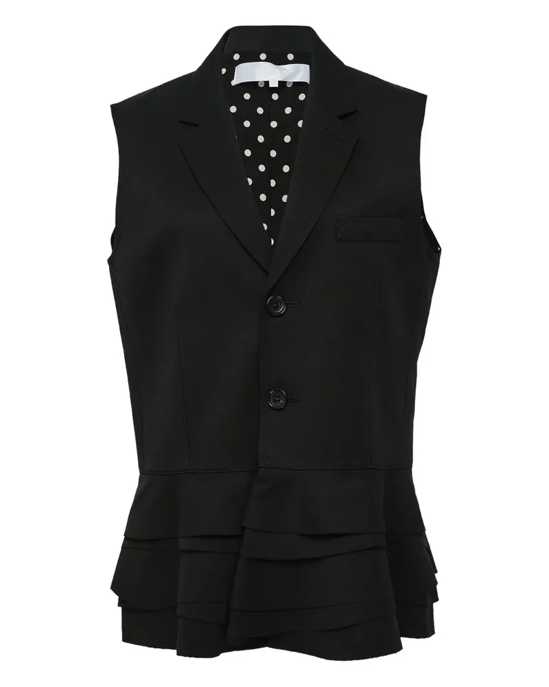 Comme des Garçons ruffled peplum waistcoat - Schwarz Schwarz