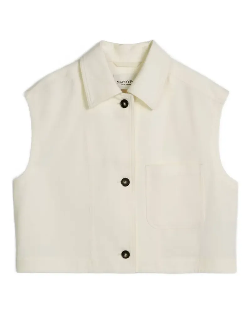 Marc O'Polo Geknöpfte Cropped-Weste - Weiß Weiß