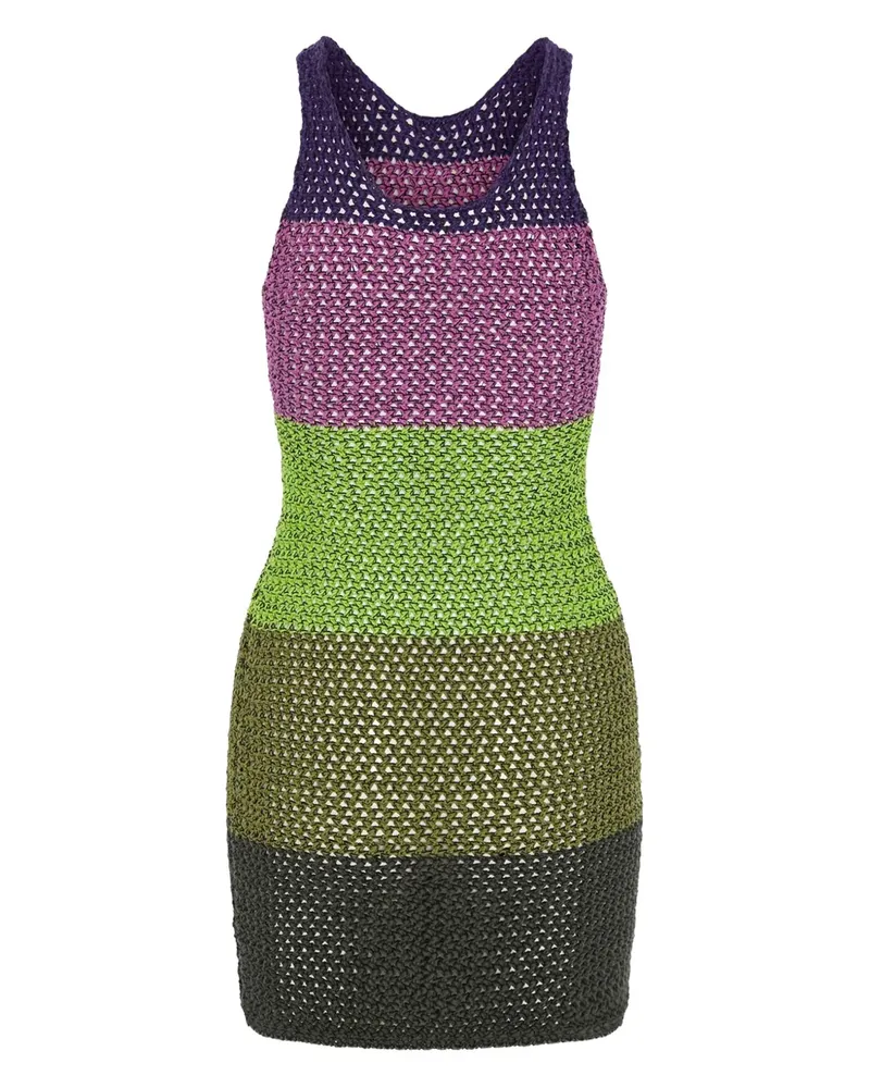ARG Gestreiftes Häkelkleid - Grün Grün