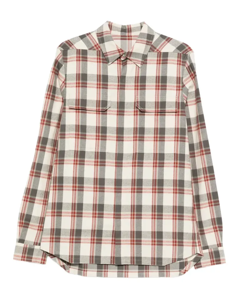 Rick Owens plaid flannel shirt - Nude Nude
