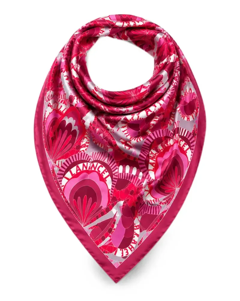 Lancel graphic-print silk scarf - Rosa Rosa