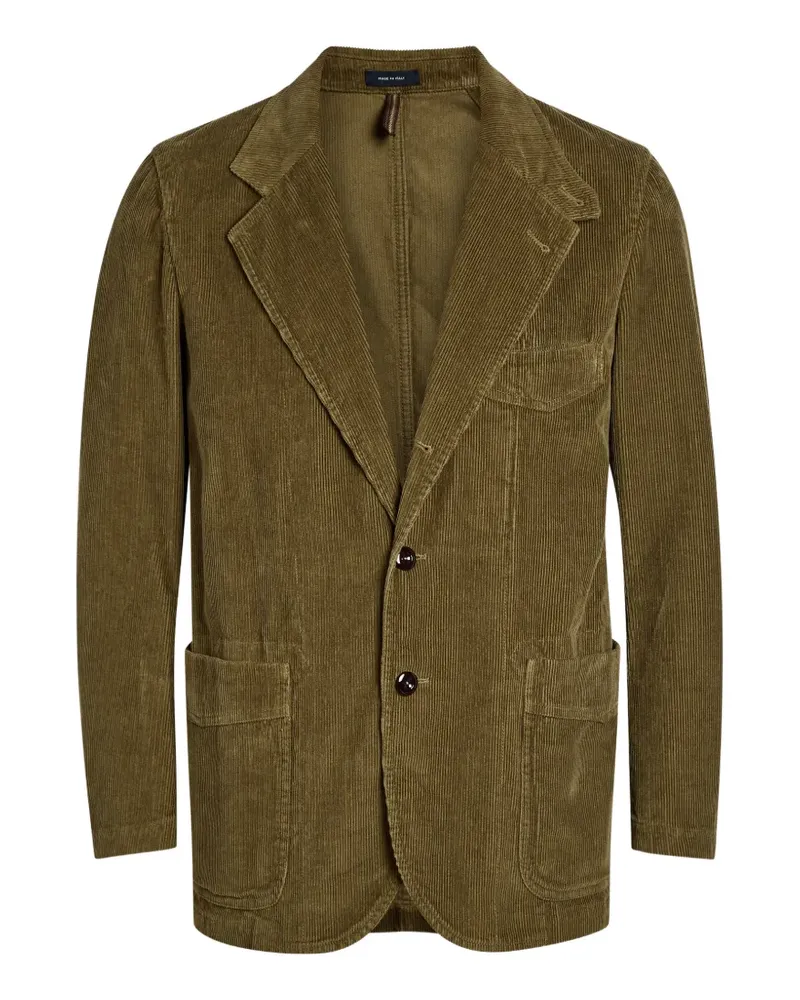 Drake's corduroy patch-pocket jacket - Grün Grün