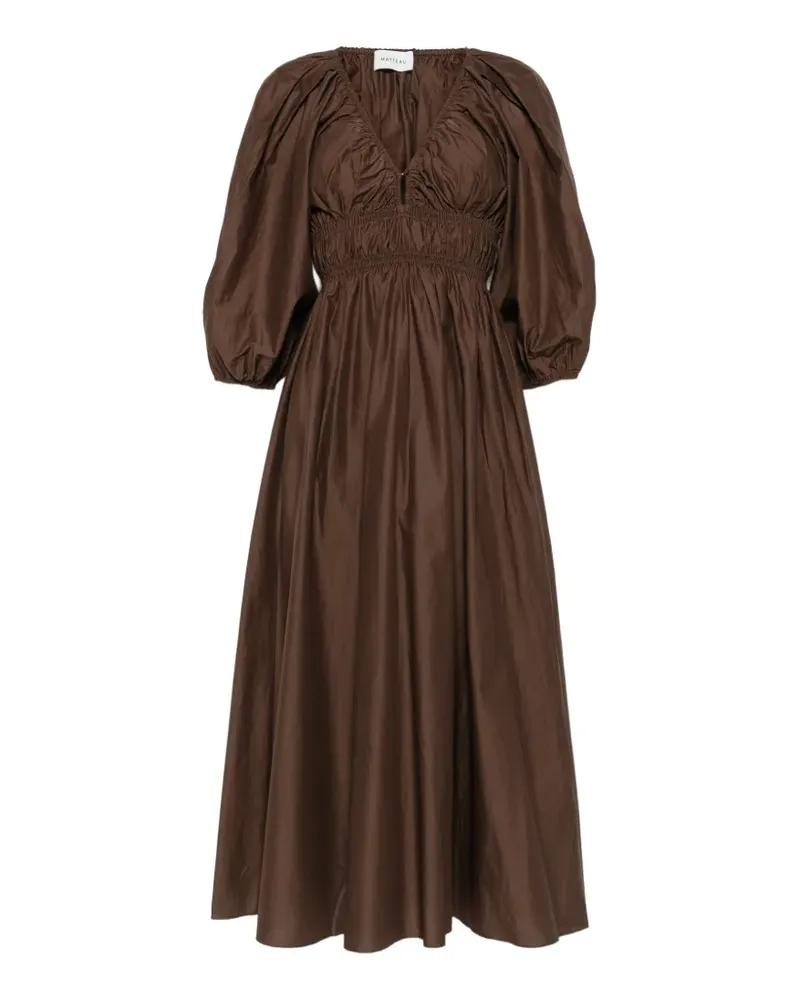 Matteau Shirred Plunge dress - Braun Braun